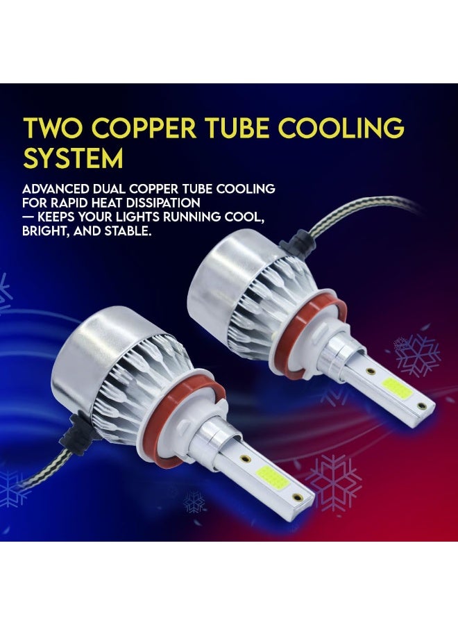 Pack of 2 C6 360° High Power LED Headlight Bulbs – H11 | 36W | Single Beam | 6000K Without Driver | 6-Month International Warranty - Image 3